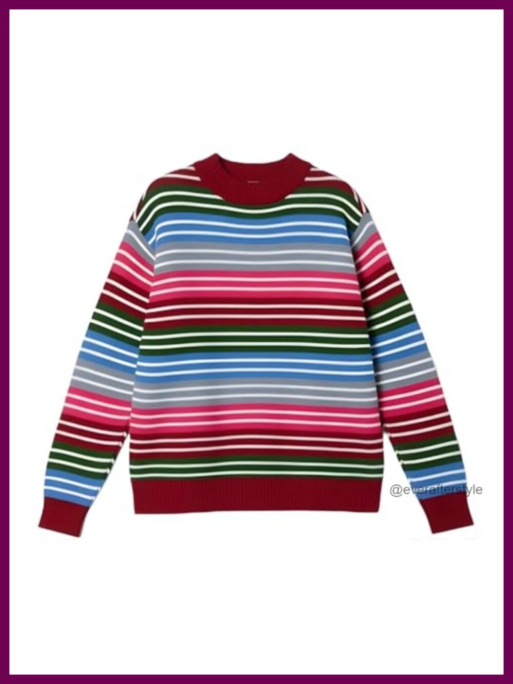 Striped Rainbow Sweater Womens Medium Pullover Long Sleeve Crew Neck Soft